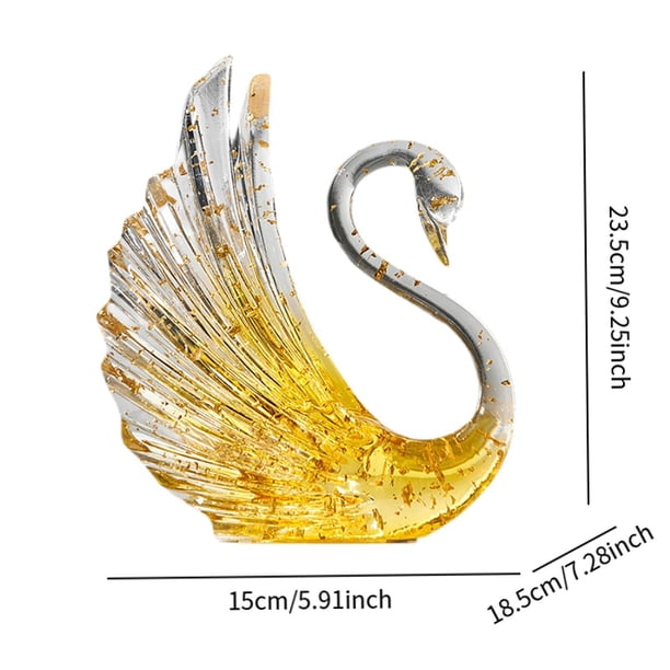 VOSAREA Figurine De Cygne Cristal pour Décoration Artisanat Cristal Ornement De Bureau pour Vitrine De Maison