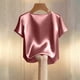 thumbnail image 5 of Eres Más Que Una Camisa de Puntuación de Prueba Moda de Verano de Mujer Color Sólido Casual Cuello en V Top de Manga Corta Mujeres Tops de Verano Casual, 5 of 5