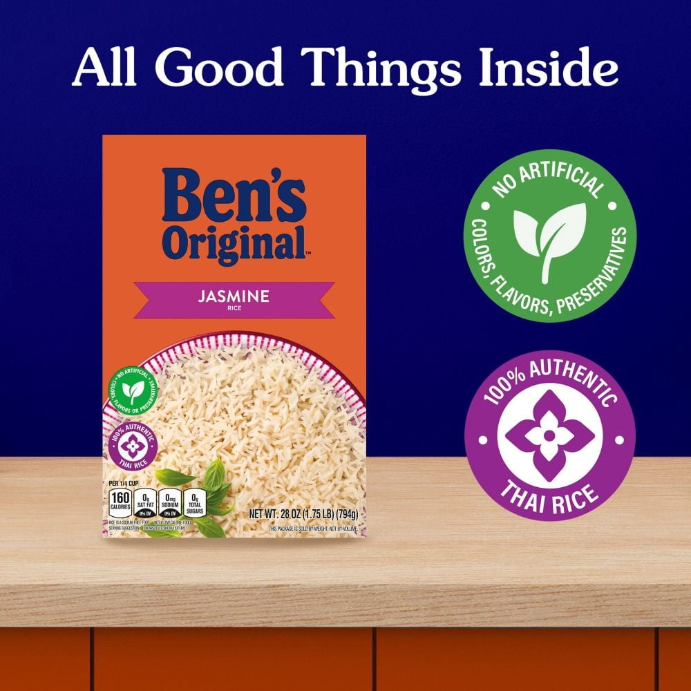BENS ORIGINAL Dry Jasmine Rice, 1.75 lb Box - Pack of 2