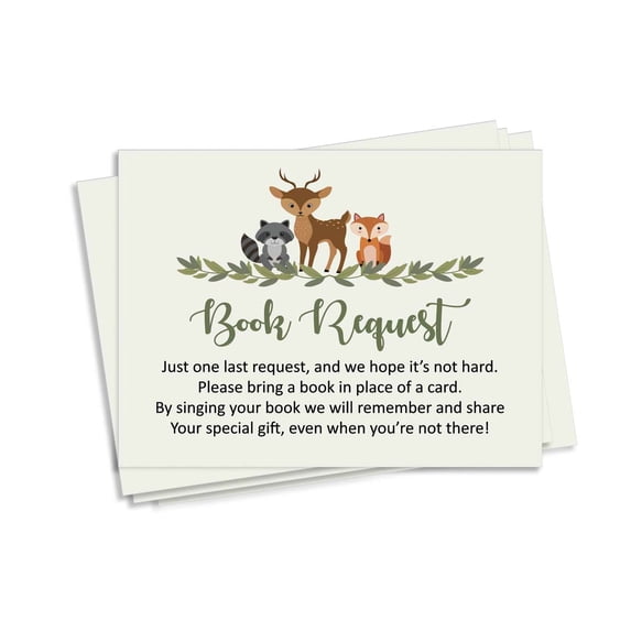Inkdotpot 30Jungle Animals Gender Neutral Baby Shower Book Request Cards Bring A Book Instead Of A Card Baby Shower Invitations Inserts Games