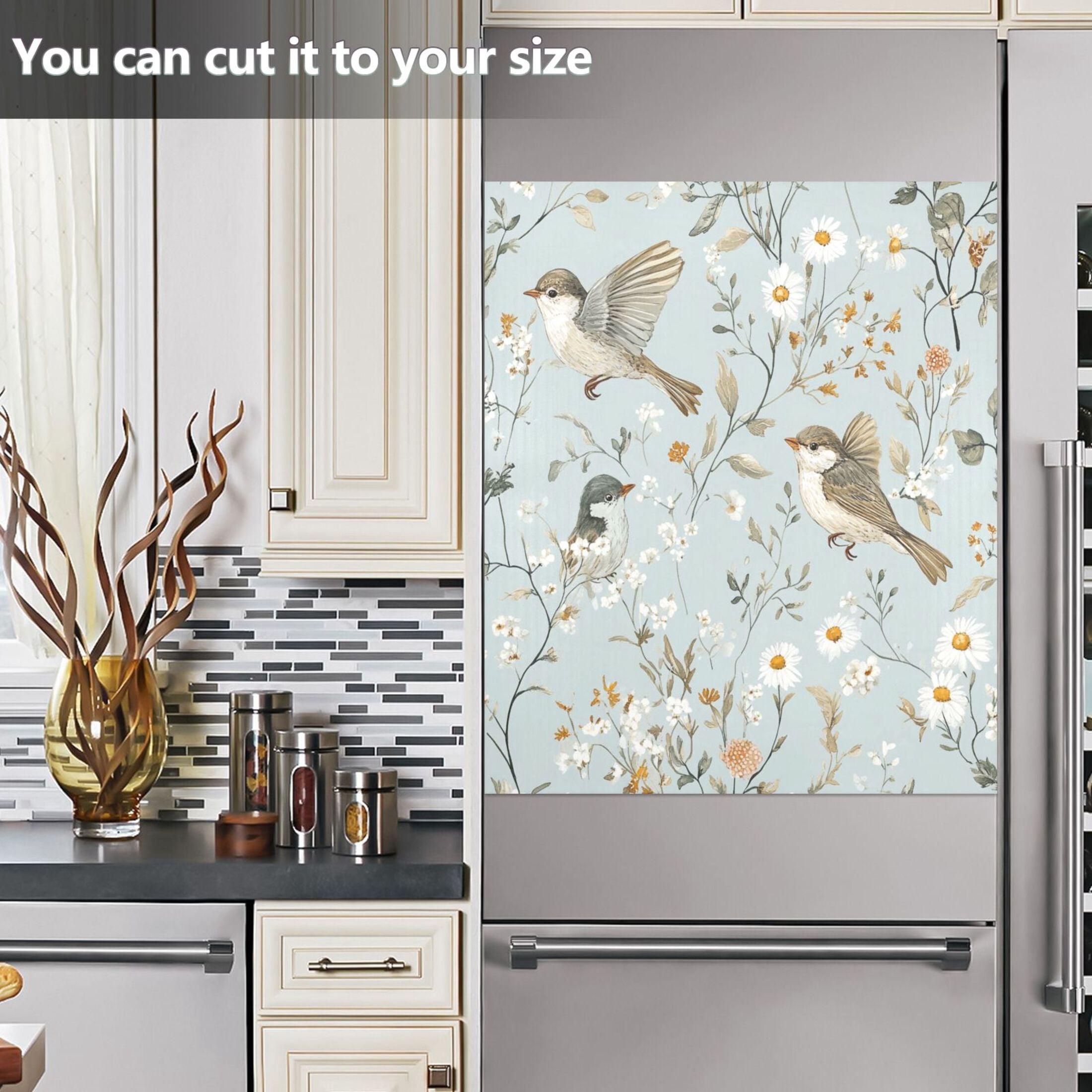 Dishwasher Magnetic Sticker 23x26 Inch Refrigerator Magnetic Sticker Washing Machine Magnetic Sticker Kitchen Panel Magnetic Sticker Home Decor Super Cute Cartoon Birds