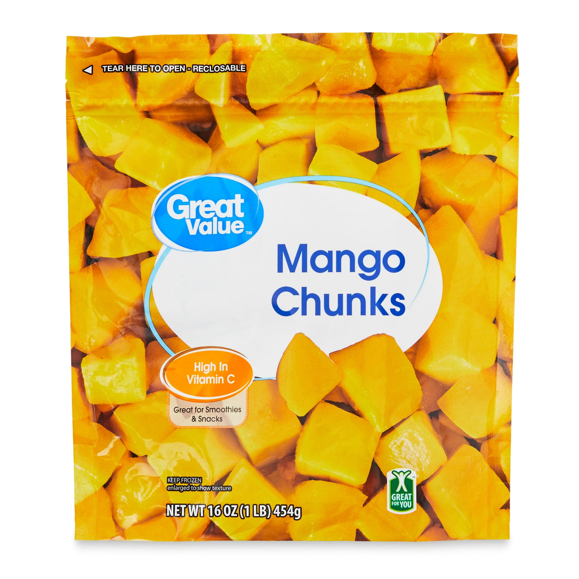 Great Value Mango Chunks, 16 oz (Frozen)