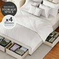DG Casa Argo Tufted Upholstered Panel Bed Frame with Storage Drawers