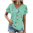 thumbnail image 2 of Whlbf Plus Size no boundaries tops for Women V-neck Short Sleeved Casual Blouses, 2 of 5