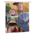 thumbnail image 1 of Cortina de ducha Toy Story, opaca, para baño, impermeable, resistente al moho, bloquea la privacidad, probador, patrón de impresión fina con diseño de patchwork, 72 x 72 pulgadas, talla única., 1 of 8