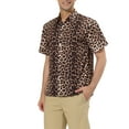 thumbnail image 4 of INSPIRE CHIC Men's Shirts Regular Fit Short Sleeve Leopard Print Casual Button-Down Shirt 2XL Leopard Print, 4 of 5