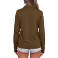 thumbnail image 4 of Long Sleeve Polo Shirts for Women Button Collared Golf Tops Solid Color Breathable Tees, S, 4 of 5