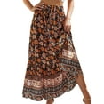thumbnail image 1 of Innerwin Jupe Longue Maxi Imprimée Florale pour Femmes Jupe Évasée Taille Haute Fluide Noire TG, 1 of 3