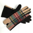 thumbnail image 2 of Guantes cálidos de moda a cuadros simétricos de lana escocesa para otoño e invierno, guantes de montar para mujer a prueba de frío, 2 of 6