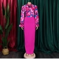 thumbnail image 3 of AURA Women Floral Print Long Sleeve Maxi Skirt Set S-XXXL Elegant Tie Waist Two Piece Outfit, 3 of 10