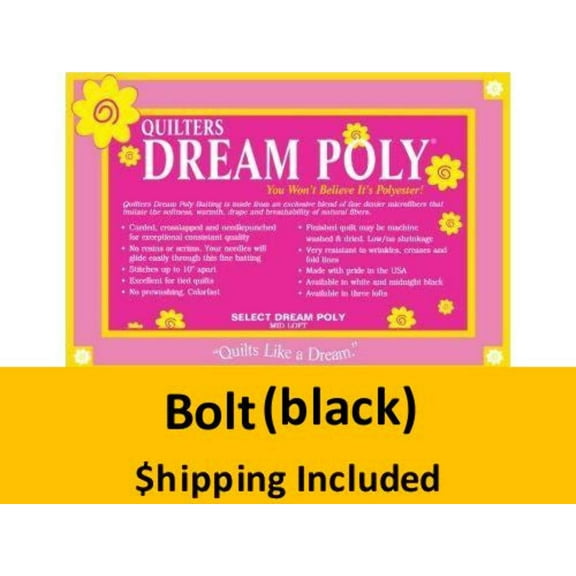 BLBLT60 Dream Black Poly Select Batting (Bolt(2), Throw  60 in x 15 yds) shipping included*