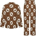 thumbnail image 6 of Top-kevin Pajama Sets for Womens Cowboy Boots Cacti Loose Button Down Long Sleeve Shirts And Pants Set, 6 of 12