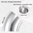 thumbnail image 3 of 2uds OD 2" 45 Grados Inoxidable Acero Curva Tubo Escape Codo Tubo, 3 of 7
