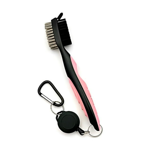 Greeniant Cepillo para palos de Golf de acero inoxidable, ergonómico, de Color sólido, telescópico, de doble cara, accesorios para cepillos de Golf Rosa sin tapa