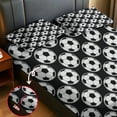 thumbnail image 4 of WASFDN Kids Football Sheet Set 3D Printed Soccer Fitted Sheet Sports Theme Bedding Set for Teens,Football Bed Sheet Sets with 1 Fitted Sheet and 2 Pillowcases,Queen Size,Style C, 4 of 7