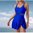 thumbnail image 5 of Swim Dresses for Women Tummy Control Bathing Suit Adjustable Straps Swim Dress Swimsuits Swimwear Skirt Royal Blue S, 5 of 10