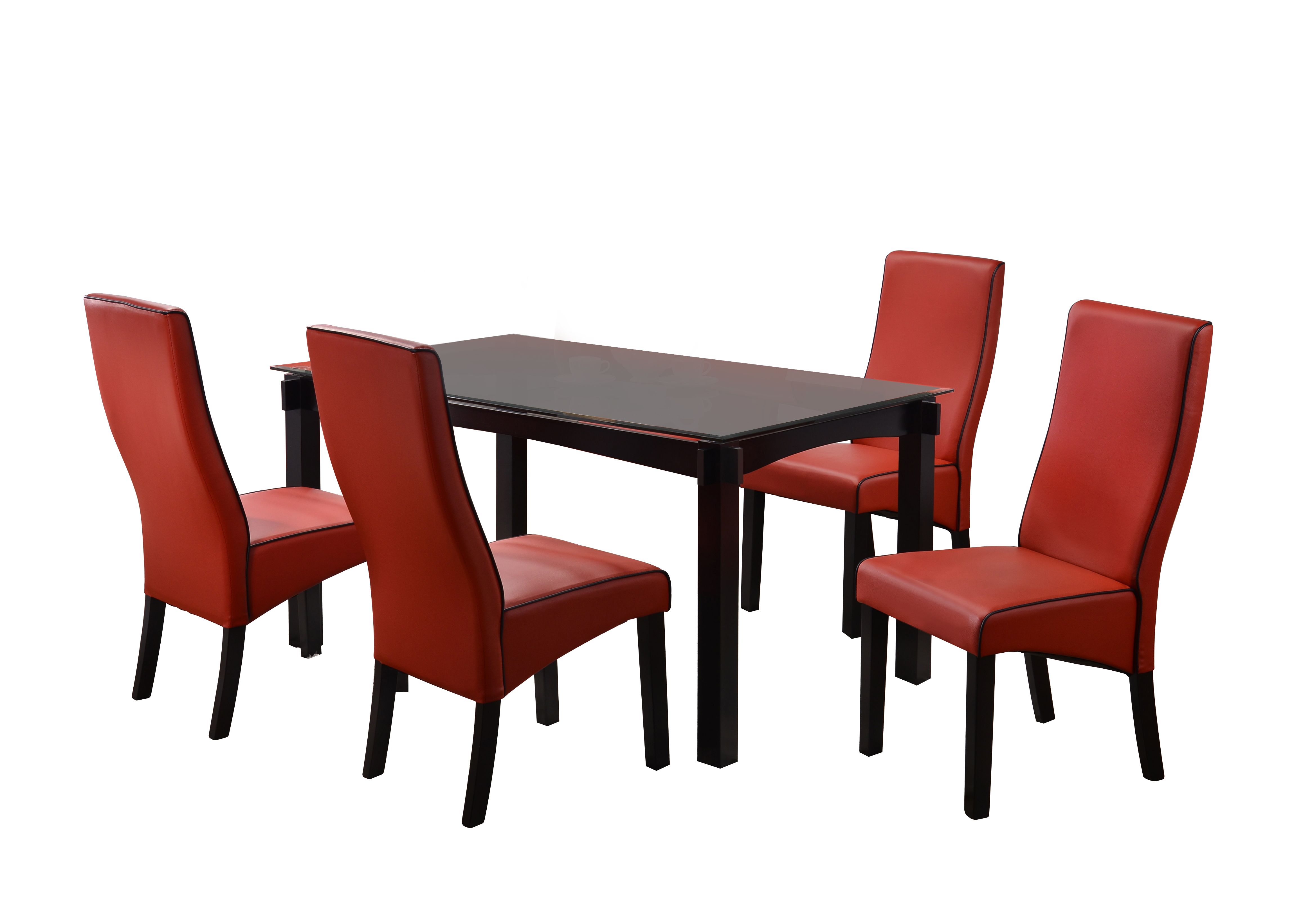 Eugene 5 Piece Dining Set, 59" Rectangular, Transitional, (Cappuccino