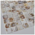 thumbnail image 3 of Art3d Square White&Brown with Seams 12 in. x 12 in. Mother of Pearl Tile (1-Pack), 3 of 5