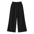 thumbnail image 6 of LUGOGNE Girls Corduroy Pants with Pockets - Elastic Waist Straight Leg Casual Sweatpants Kids Clothing Black,Size 14, 6 of 8