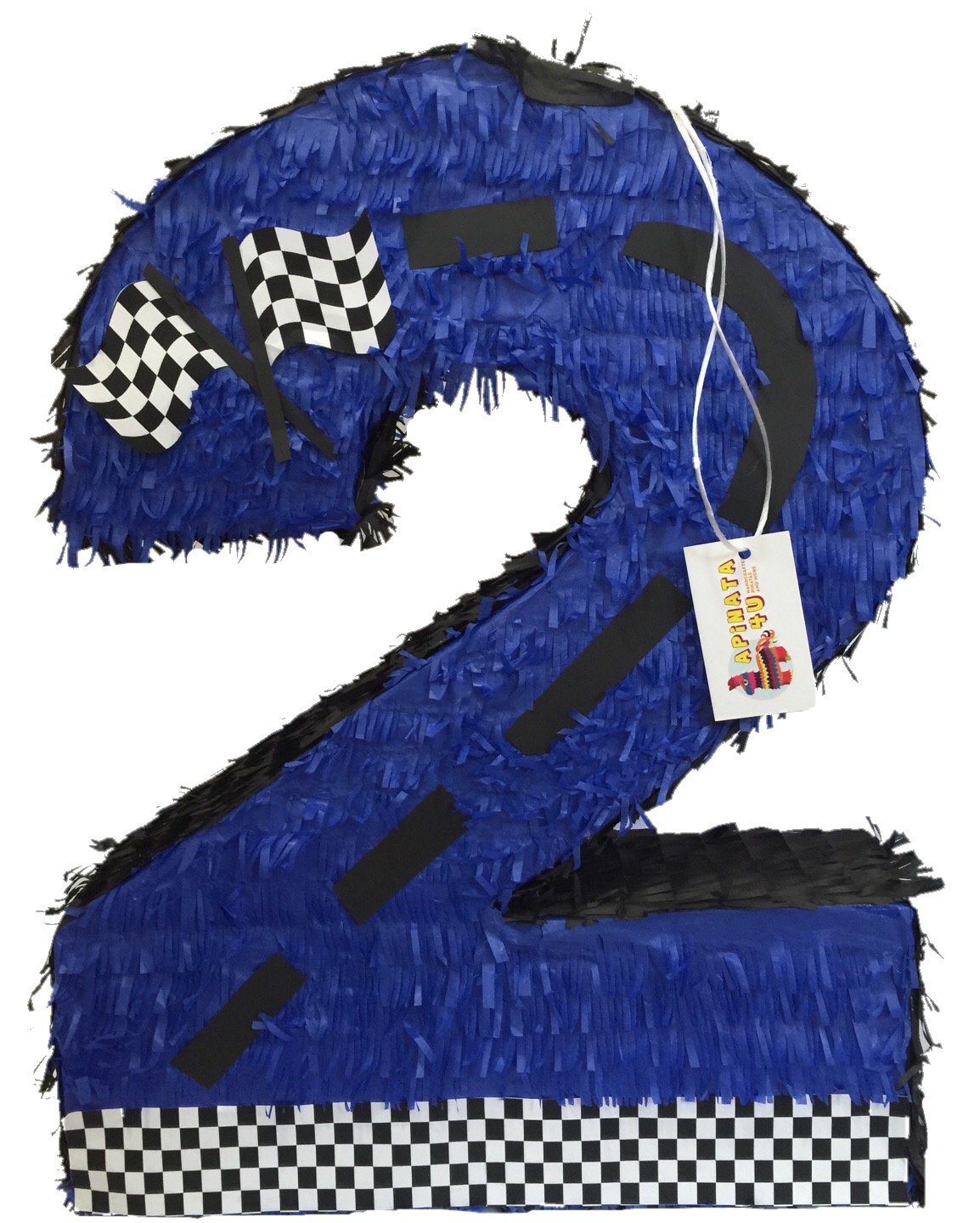 APINATA4U 20" Tall Blue Race Car Theme Number Two Pinata Second