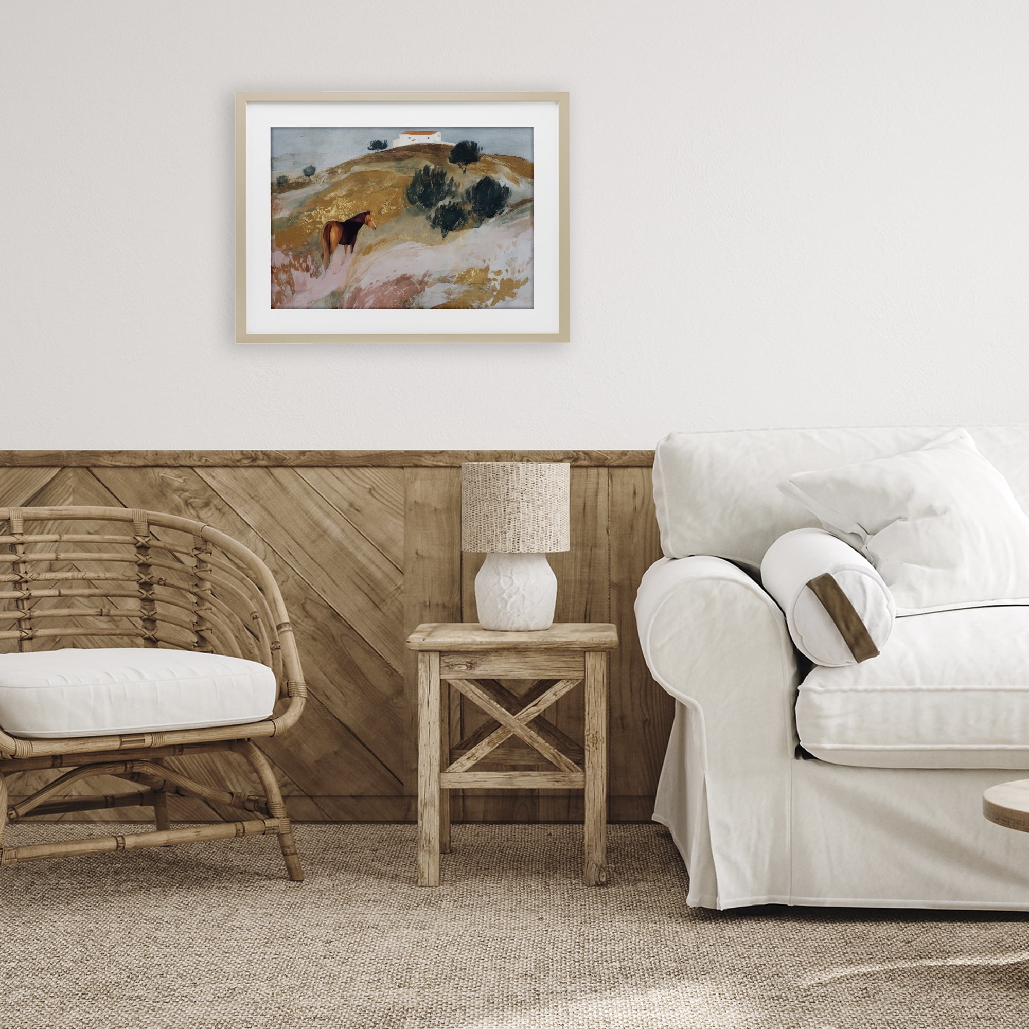 Stupell Industries Horse in Tuscan Countryside Birch Framed Print Under Glass, design by Chromatic Storm Studio