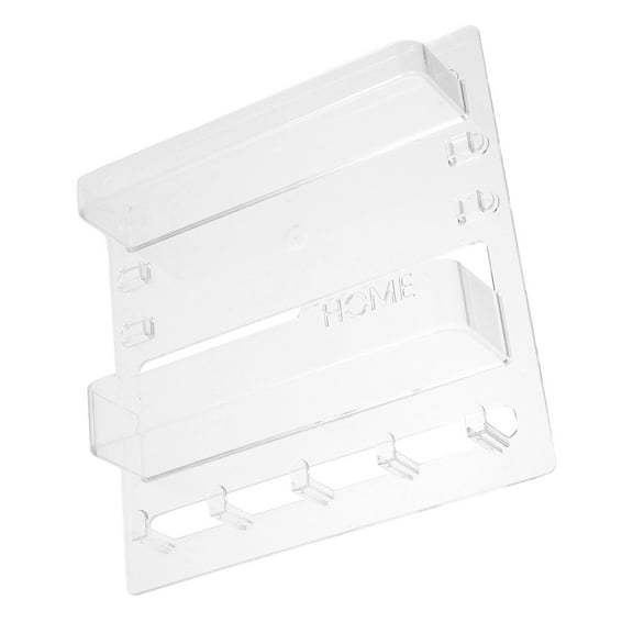 OULII Transparent Wall Mounted Storage Shelf Organizer with Remote Holder and Cable Slots