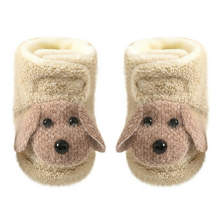 

MuZeFu Kids Non Slip Socks Grip Ankle Sticky Toddler Sock Toddler Boys Girls Solid Color Dog Keep Warm Plush Kids Soft Non-slip Indoor Toddler Shoes