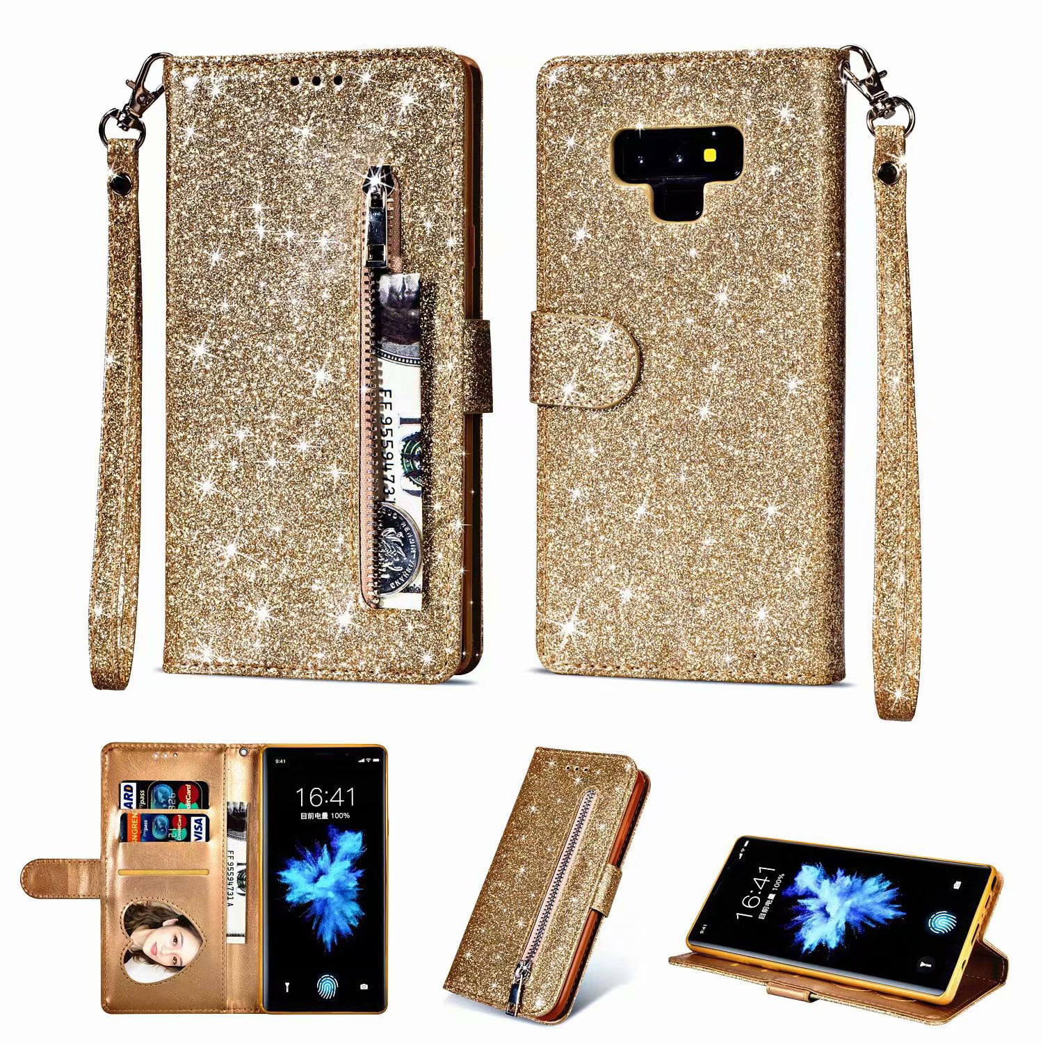 Folio Style 6.4 , Khaki Samsung Galaxy Note 9 Samsung Galaxy Note 9 Leather Wallet Case by BENIMIL Protective Cover Card Slot + Money Pocket Stand Feature