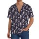 thumbnail image 1 of Balery Elegant ice skates snowflakes A Camisa Casual de Manga Corta con Botones para Hombre, Texturizada, Estilo Cubano, para Playa, Verano-Medium, 1 of 5