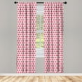 thumbnail image 2 of Ambesonne Fruits 4-Panel Curtains, Doodle Pink Girls Pattern, 56"x63", Dark Coral Pale Pink, 2 of 4