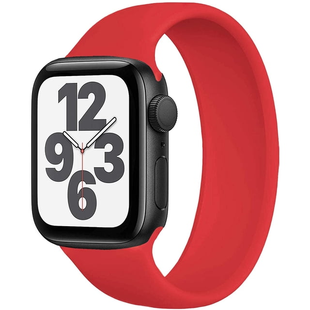 Braided Solo Loop Compatible with Apple Watch Bands SE/Series 6 Strap, Stretchable Silicone Elastics Compatible with iWatch Series 5/4/3/2/138/40 #7(164mm-171mm wrist) Red