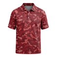 thumbnail image 5 of Mfakffe Men's Polo Shirts Summer Casual Golf Tshirts Big and Tall Short Sleeve Lapel Collar Tees Business Cotton Tops (Red, S), 5 of 5