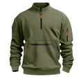 thumbnail image 4 of Dagegui Mens 1/4 Zip Up Pullover Top Mock Neck Long Sleeve Sweatshirt Fleece Winter Athletic Shirts with Pocket Army Green S, 4 of 4