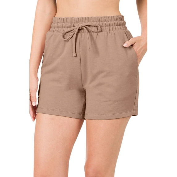 Niobe Clothing Womens French Terry High Waist Cotton Shorts
