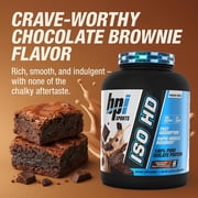 BPI Sports ISO HD Isolate Protein Powder – 100% Whey Isolate, Protein Powder for Muscle Gain - Chocolate Brownie, 4.9 LBS - 70 Servings