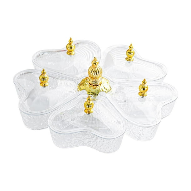 Bandeja giratoria dividida para servir dulces y frutos secos Bandeja para aperitivos en forma de corazón para Corazón claro