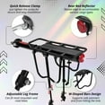 thumbnail image 5 of Bike Rear Rack Mount - Bicycle Back Seat Pannier Luggage Backpack Cargo Basket Carrier Rack Adjustable Aluminum Alloy for Road MTB Mountain Folding Bike with Red Reflector Lamp 110 lbs Capacity, 5 of 11