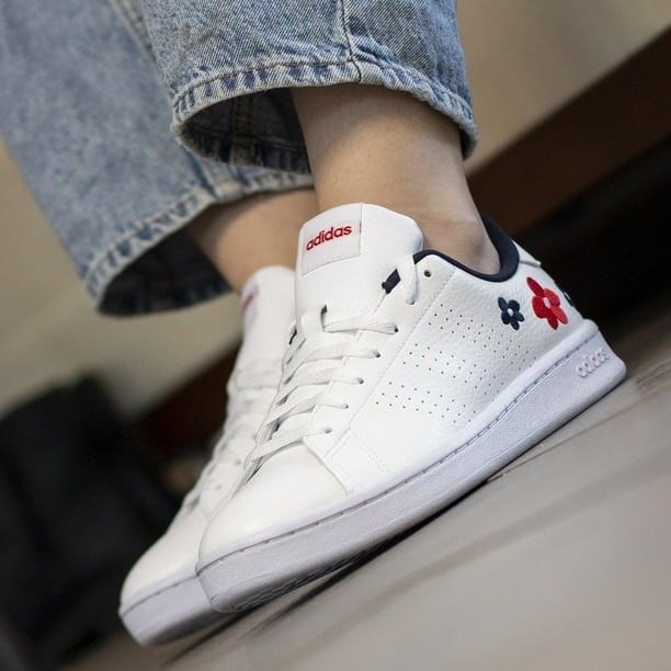Calzado Adidas Mujer Advantage Blanco Flor Adidas HR0245 Bodega Aurrera en linea