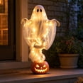 thumbnail image 6 of Luckky Swirling Ghost Pumpkin Yard Lamp,Lighted Spooky Ghost Statue with Warm Light,Waterproof Outdoor Ornament for Porch,Pathway,Lawn & Garden,Fall Autumn Halloween Party Decor, 6 of 9