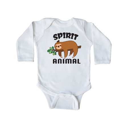 

Inktastic My Spirit Animal is a Sloth with Sloth Illustration Gift Baby Boy or Baby Girl Long Sleeve Bodysuit