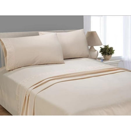 Better Homes and Gardens Luxury Microfiber Embroidered Sheet Set, Queen