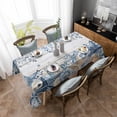 thumbnail image 4 of Blue Coastal Starfish Rectangle Tablecloth, Beach Nautical Shell Eucalyptus Wooden Waterproof & StainResistant Tablecloth, Washable Oil-proof Table Cover for Dining/Party/Wedding/Buffet 60x84 In, 4 of 9