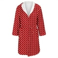 thumbnail image 4 of Women's Fleece Plush Robe Long Warm Plush Bathrobe Loungewear Jacket Printed Comfort Robe, 4 of 5