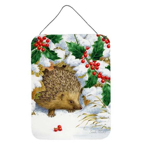 Hedgehog and Holly Wall or Door Hanging Prints