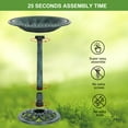 thumbnail image 6 of VINGLI Bird Bath with Solar Fountain 28 Inch Antique Green Resin Pedestal Birdbaths Vintage Garden Decor, 6 of 8