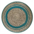 thumbnail image 4 of Serena Pouf Rond Contemporain Tressé en Coton Bleu Aqua Profond, 4 of 8