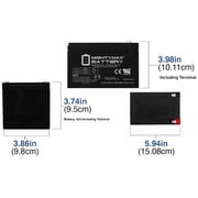 ML12-12 - 12 Volt 12 AH SLA Battery Brand Product, Black