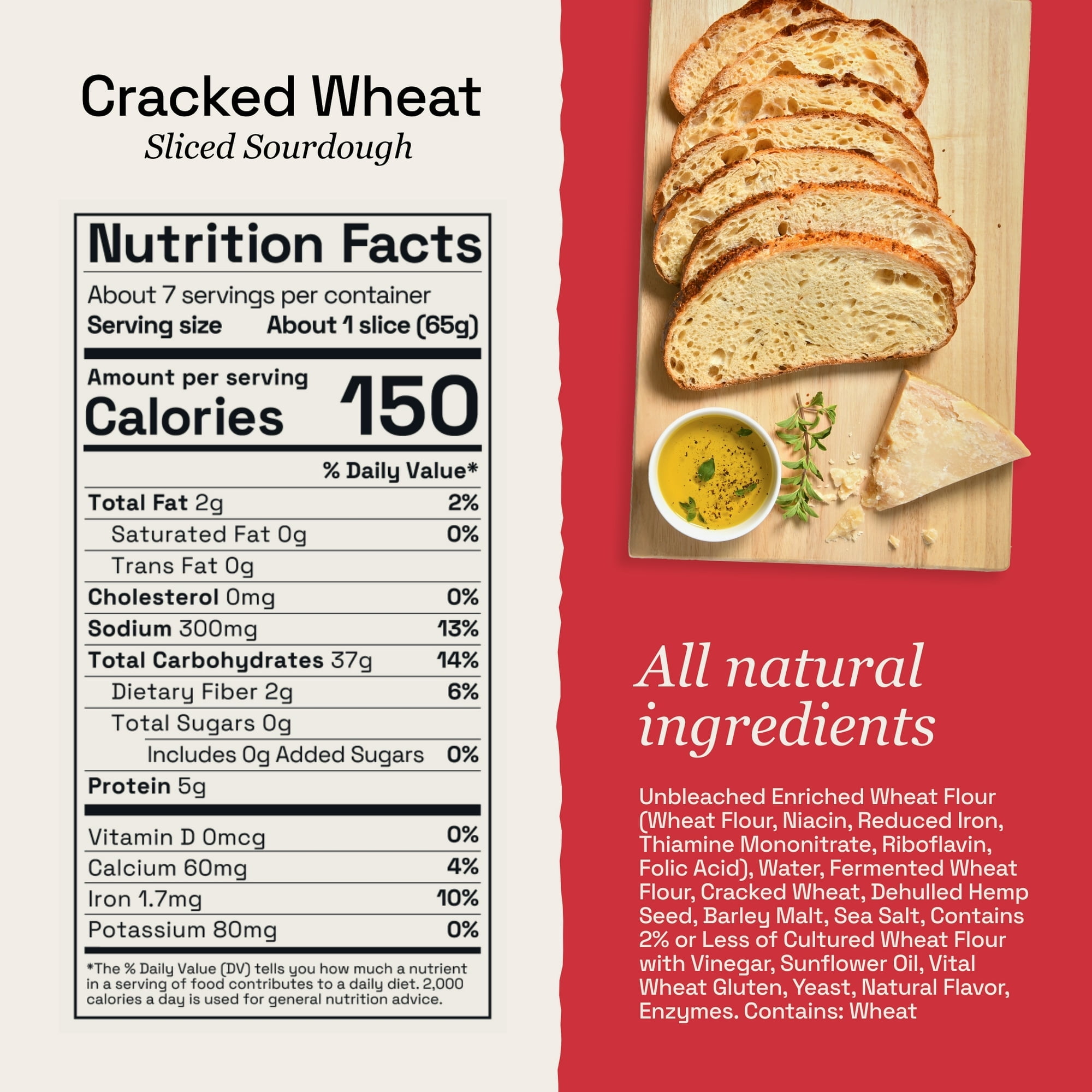 Essential Cracked Wheat Sliced Sourdough Bread, Non-GMO, 16 oz