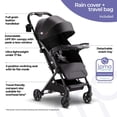 thumbnail image 2 of Mompush Lithe V2 Lightweight Stroller + Snack Tray, Ultra-Compact Fold & Airplane Ready Travel Stroller, Near Flat Recline Seat, Cup Holder, Raincover & Travelbag Included, 2 of 5