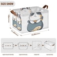 thumbnail image 7 of Yayeee Foldable Storage Basket for Shelves with Handles Waterproof Cloth Bins, Blue Cute Cat, 7 of 7